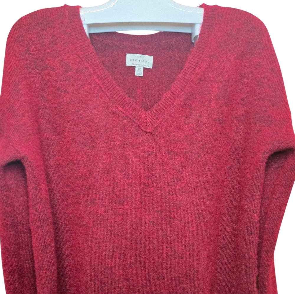 Lucky Brand Deep‎ Red V-Neck Sweater